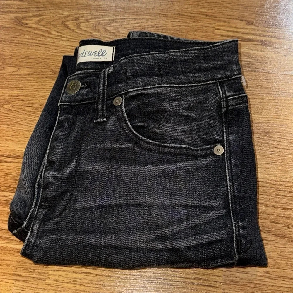 MADEWELL Women’s Jeans High Riser Skinny Size 26 Distressed Black E1565